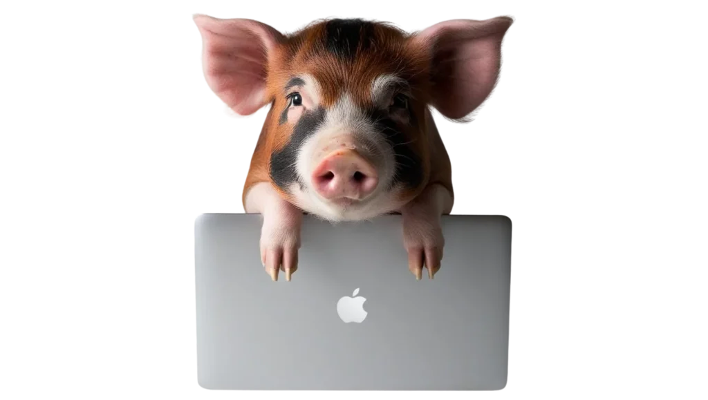 Pig on Laptop